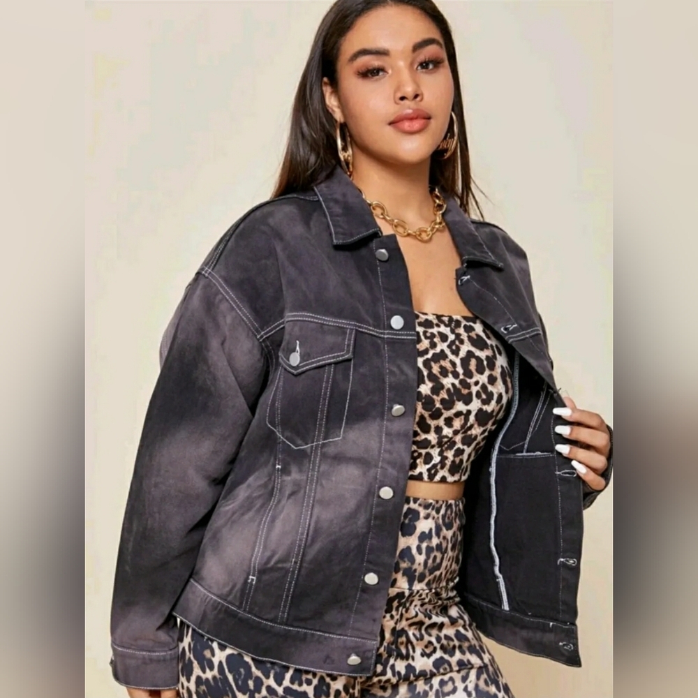 Rapture In Gray Button Front Denim Jacketz ▪︎ Plus - Picture 12 of 13